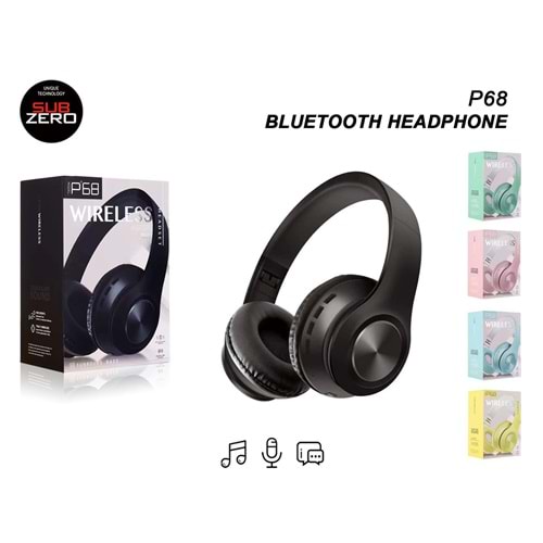 SUBZERO  P68 Bluetooth Kablosuz Stereo Kulaklık - Siyah